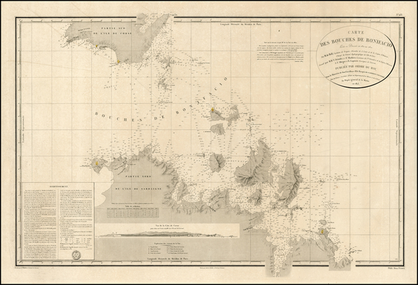 6-Corsica and Sardinia Map By Depot de la Marine