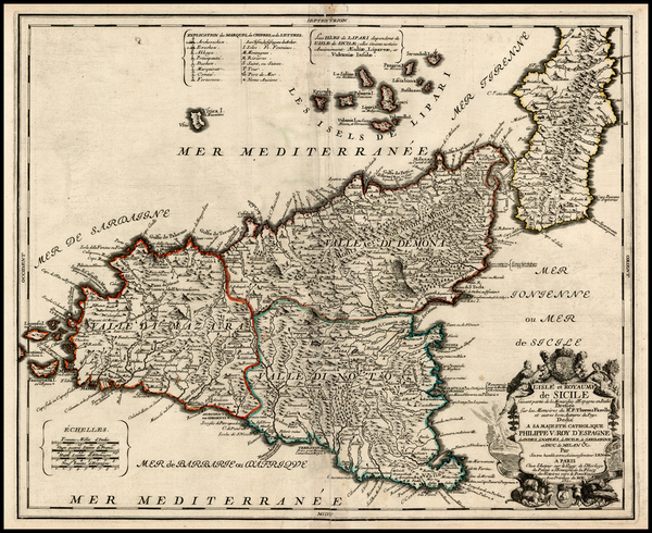 44-Italy, Mediterranean and Balearic Islands Map By Jean-Baptiste Nolin