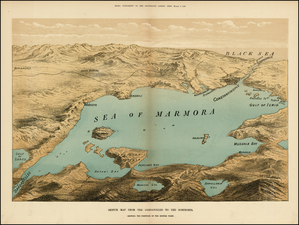 15-Ukraine, Turkey and Greece Map By Illustrated London News