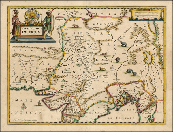 22-India and Central Asia & Caucasus Map By Henricus Hondius