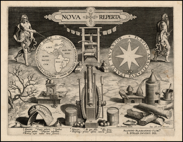 42-Western Hemisphere, South America and America Map By Joannes Stradanus