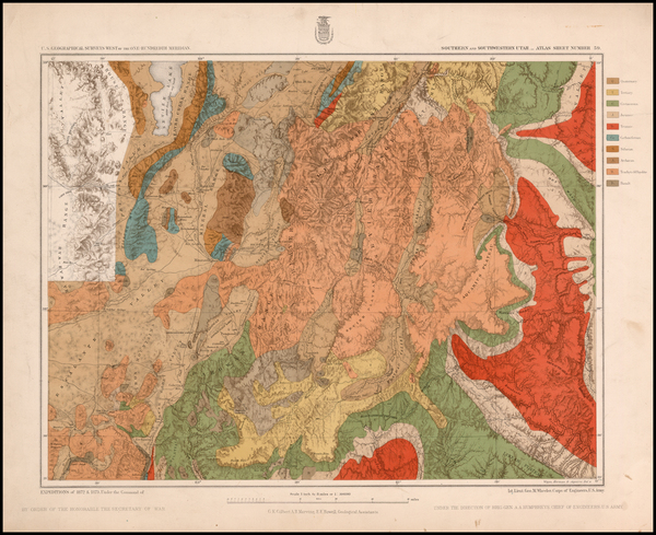 99-Southwest and Rocky Mountains Map By George M. Wheeler