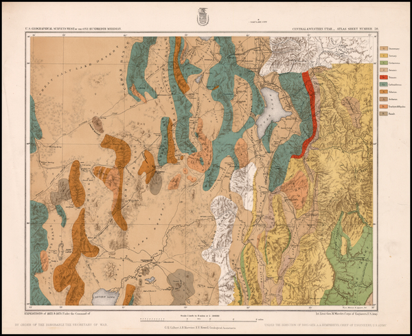 48-Southwest and Rocky Mountains Map By George M. Wheeler