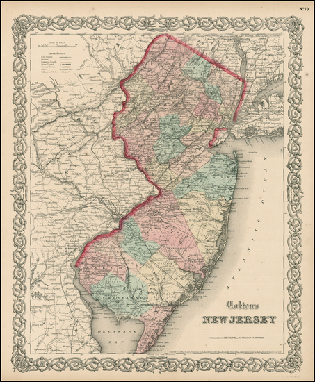 57-Mid-Atlantic Map By Joseph Hutchins Colton