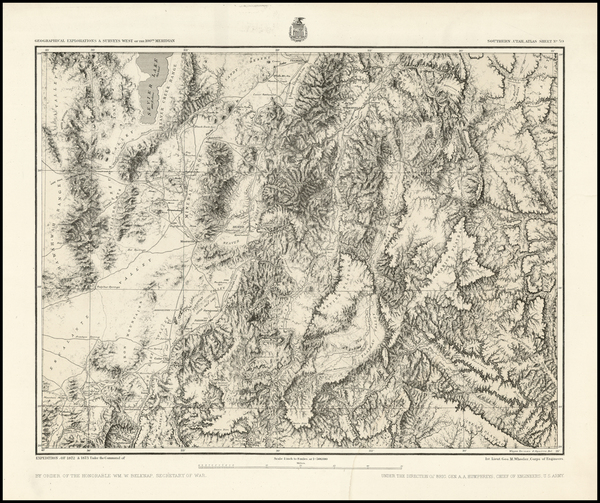 53-Southwest and Rocky Mountains Map By George M. Wheeler