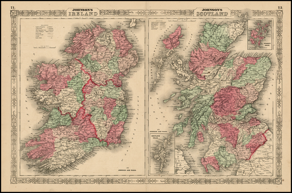 22-British Isles, Scotland and Ireland Map By Benjamin P Ward  &  Alvin Jewett Johnson