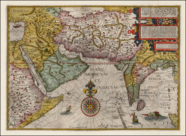 65-India, Central Asia & Caucasus and Middle East Map By Jan Huygen Van Linschoten