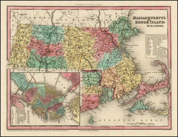 29-New England and Massachusetts Map By Henry Schenk Tanner