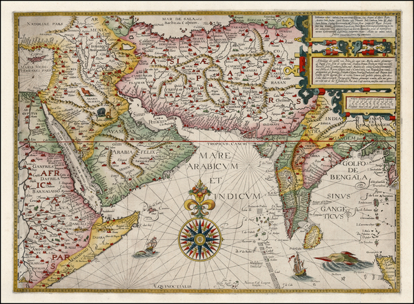 98-India, Central Asia & Caucasus and Middle East Map By Jan Huygen Van Linschoten