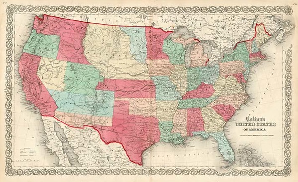 27-United States, Southwest and Rocky Mountains Map By Joseph Hutchins Colton