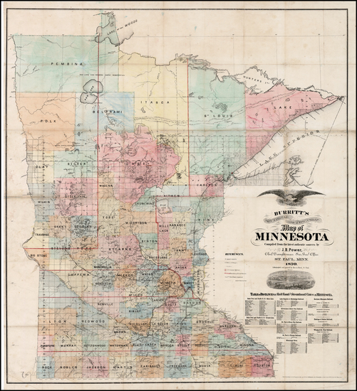 73-Midwest Map By E.H. Burritt / Reed & Rice