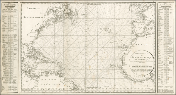 70-Atlantic Ocean and United States Map By Depot de la Marine