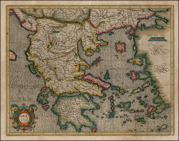 84-Balkans, Balearic Islands and Greece Map By  Gerard Mercator