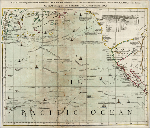 31-Baja California, Pacific and California Map By Thomas Jefferys