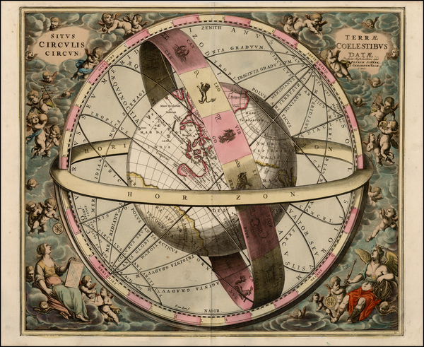19-World, Celestial Maps and Curiosities Map By Andreas Cellarius