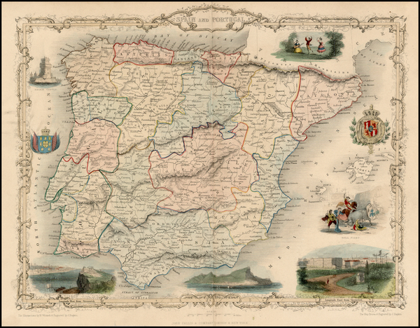 59-Spain and Portugal Map By John Tallis