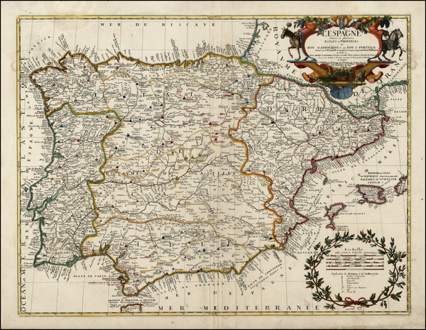 80-Spain and Portugal Map By Jean-Baptiste Nolin