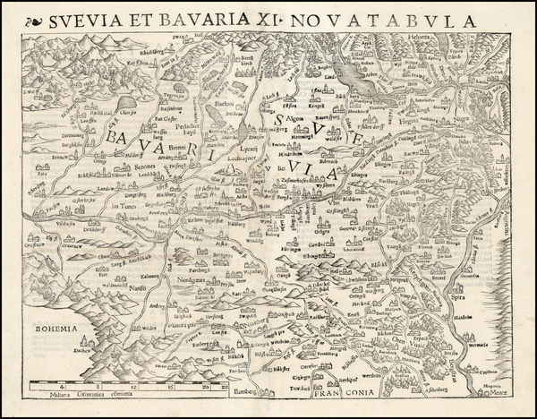 52-Switzerland, Austria and Germany Map By Sebastian Munster