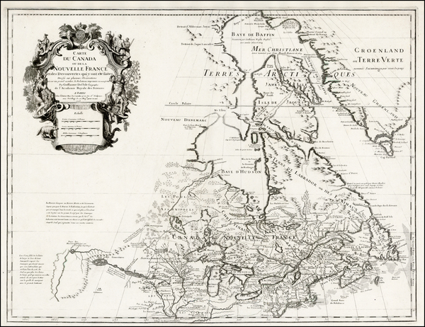 23-New England, Midwest, Plains, Rocky Mountains and Canada Map By Guillaume De L'Isle