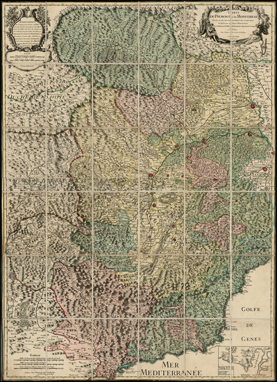 9-France and Italy Map By Guillaume De L'Isle