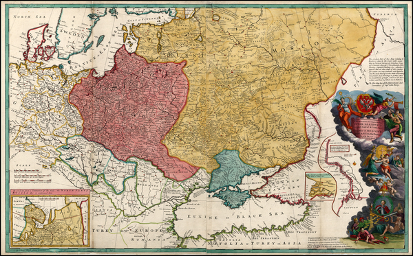 38-Poland, Russia, Ukraine, Baltic Countries, Balkans, Scandinavia and Germany Map By Herman Moll