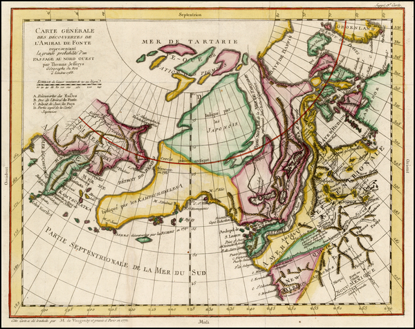 87-Polar Maps, Alaska and Canada Map By Denis Diderot / Gilles Robert de Vaugondy