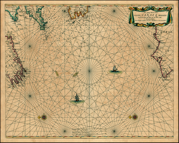 25-British Isles, Ireland, France and Spain Map By Pieter Goos