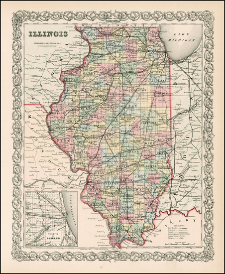 70-Midwest Map By Joseph Hutchins Colton