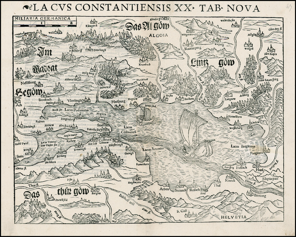 5-Switzerland, Italy and Germany Map By Sebastian Munster