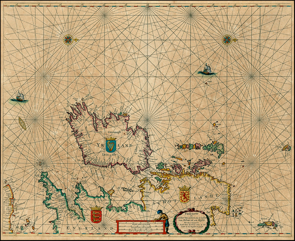 65-British Isles, Scotland and Ireland Map By Pieter Goos