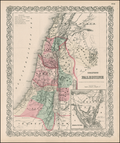 45-Holy Land Map By G.W.  & C.B. Colton