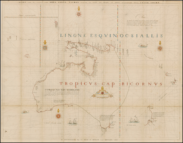 69-Australia, Oceania and New Zealand Map By Gerard Hulst Van Keulen