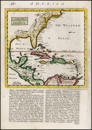 56-Southeast, Texas and Caribbean Map By Herman Moll