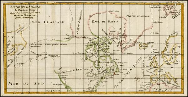 23-Atlantic Ocean, North America, Pacific and Canada Map By Denis Diderot / Didier Robert de Vaugo