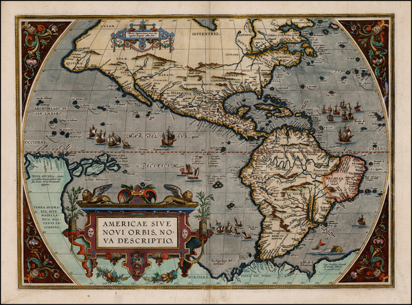 44-Western Hemisphere, South America and America Map By Abraham Ortelius