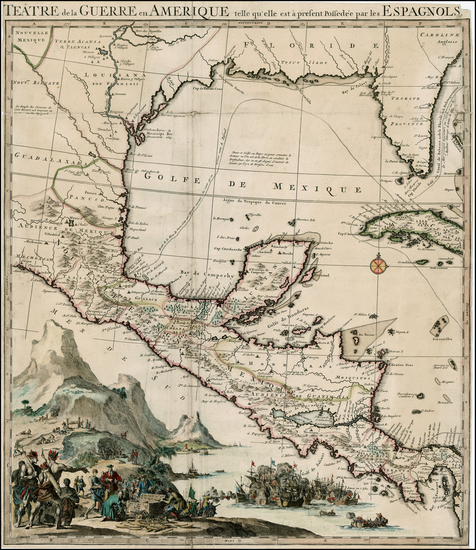 53-South, Southeast, Texas and Central America Map By Pierre Mortier