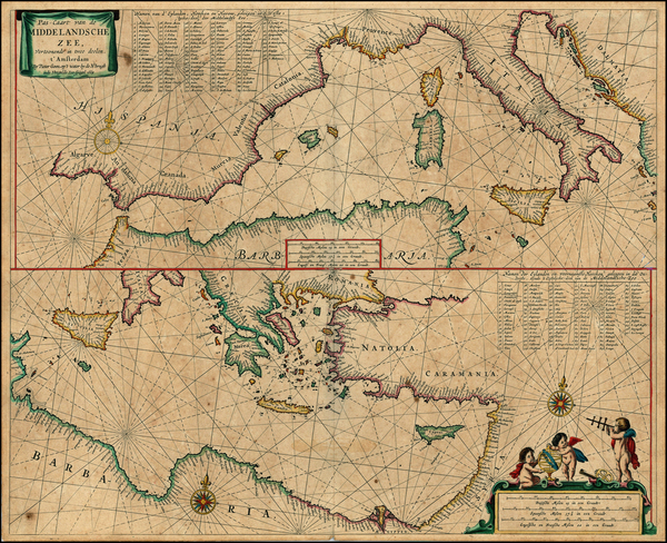 36-Mediterranean Map By Pieter Goos