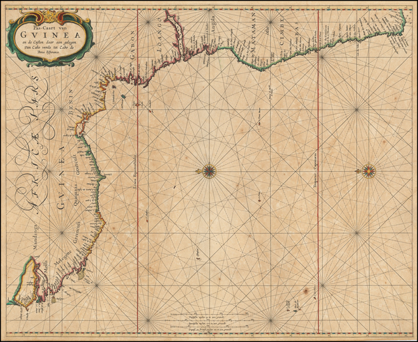 4-South Africa and West Africa Map By Pieter Goos