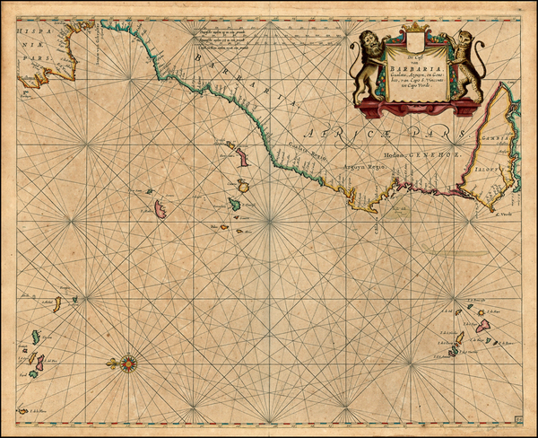 2-Spain, North Africa and West Africa Map By Pieter Goos