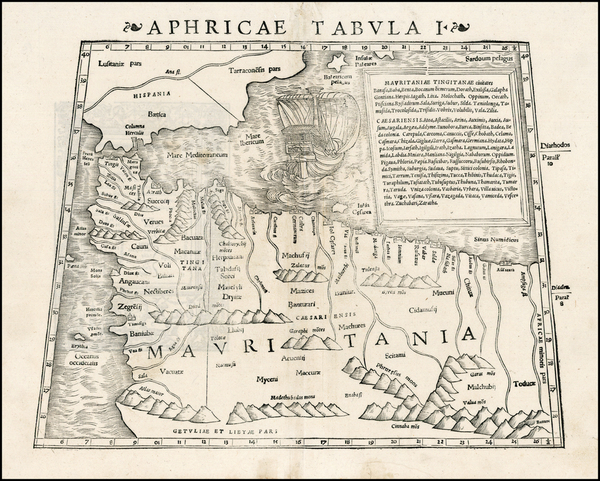 89-Spain and North Africa Map By Sebastian Munster