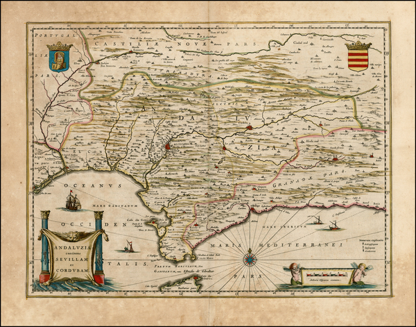 22-Spain Map By Willem Janszoon Blaeu