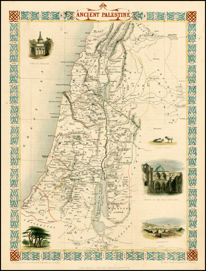 91-Holy Land Map By John Tallis