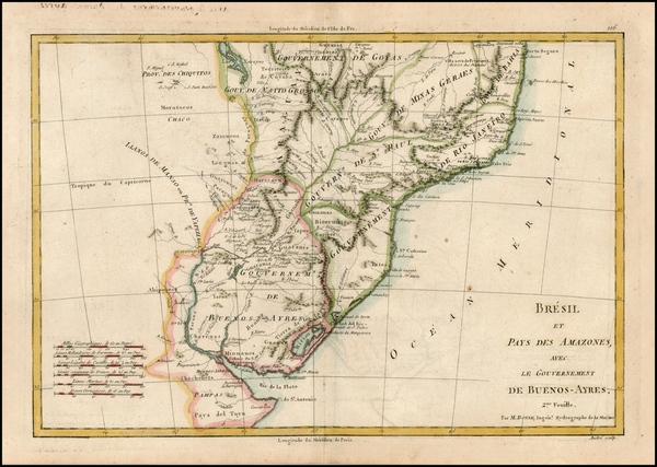 69-South America and Brazil Map By Rigobert Bonne