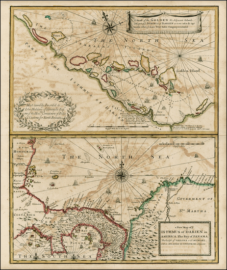 69-Central America Map By John Senex