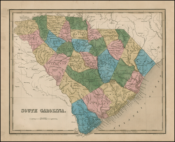 46-Southeast Map By Thomas Gamaliel Bradford