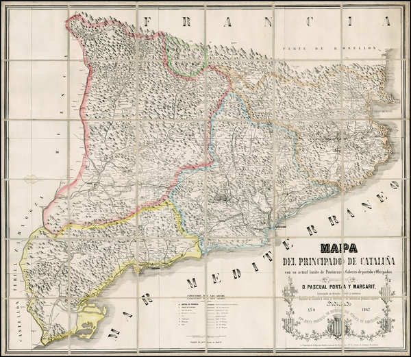 46-Spain Map By Pascual Porta y Margarit