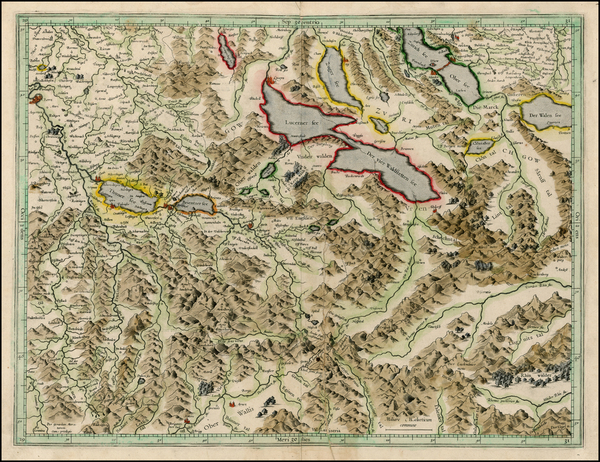 46-Switzerland Map By  Gerard Mercator