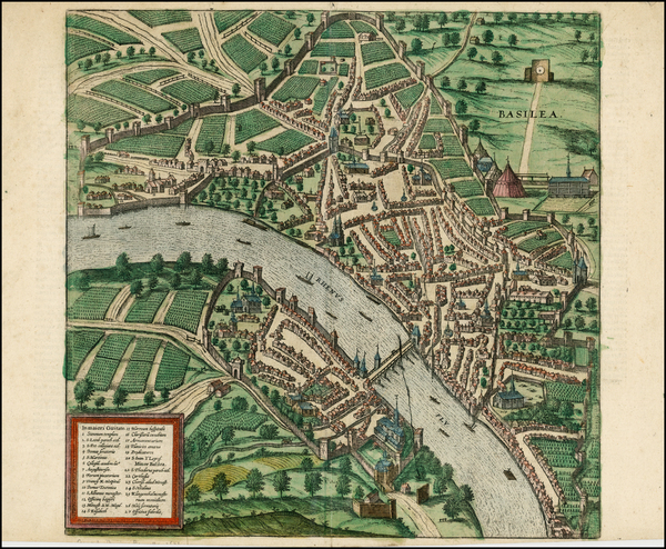 95-Switzerland Map By Georg Braun  &  Frans Hogenberg