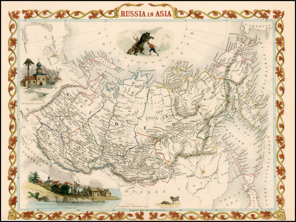 1-Polar Maps, Central Asia & Caucasus and Russia in Asia Map By John Tallis