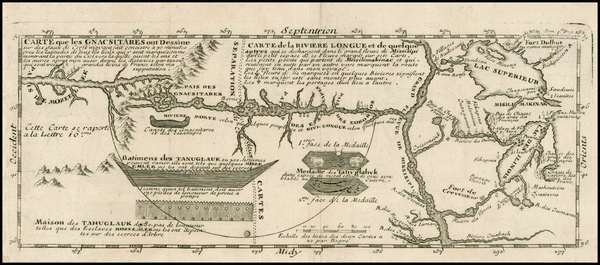 50-Midwest, Plains and Rocky Mountains Map By Baron de Lahontan